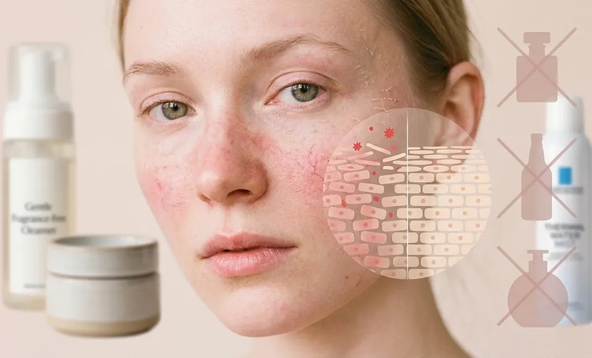 Illustration éditoriale — Peau sensible ou intolérante