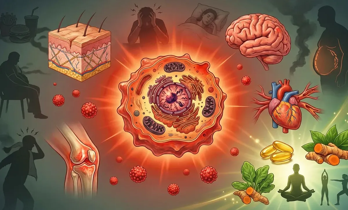 Illustration éditoriale — Inflammaging