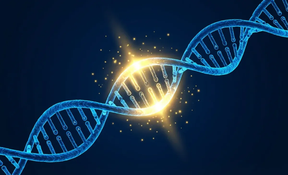 Illustration éditoriale — CRISPR et vieillissement