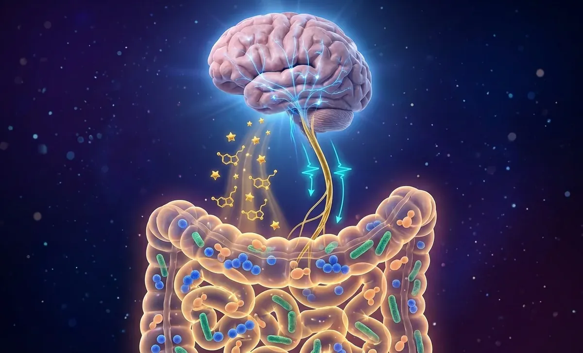 Illustration éditoriale — Axe intestin-cerveau
