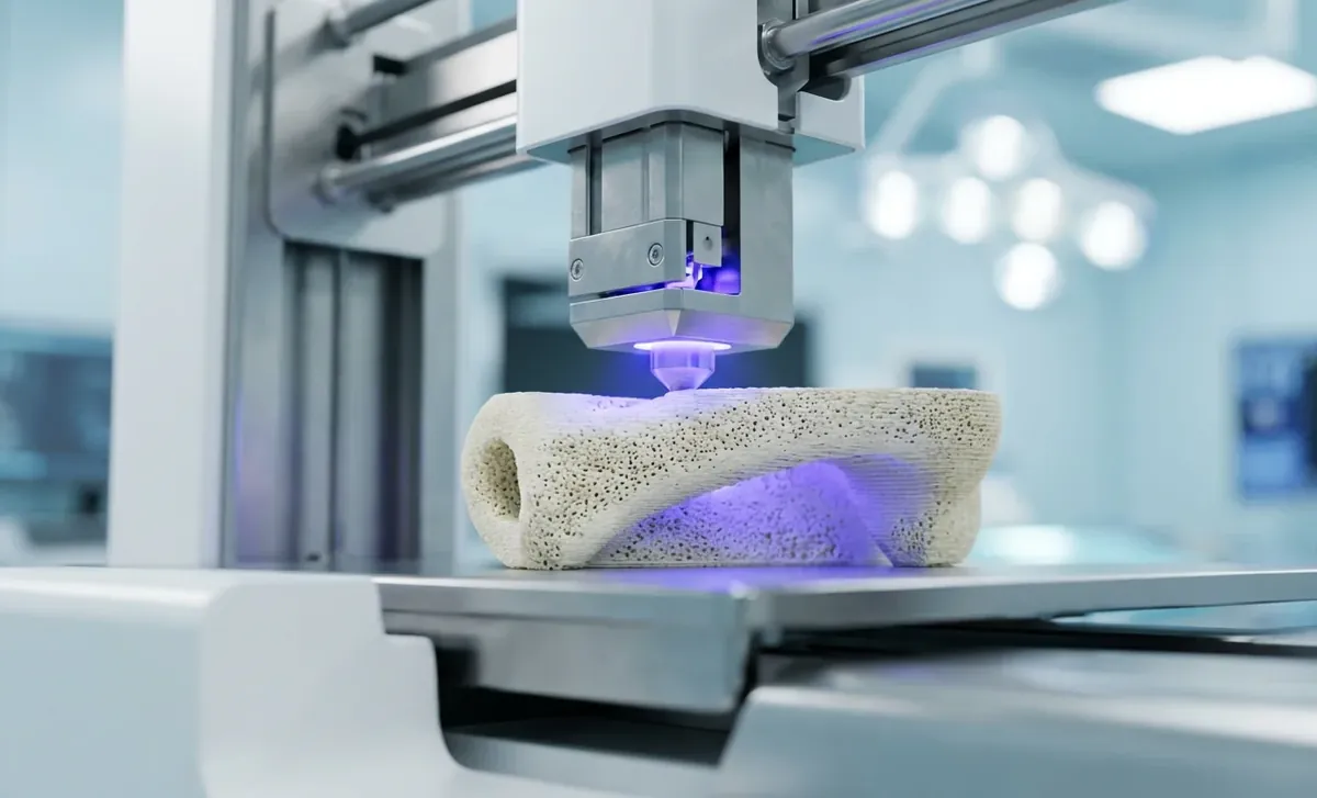 Illustration éditoriale — Impression 3D médicale