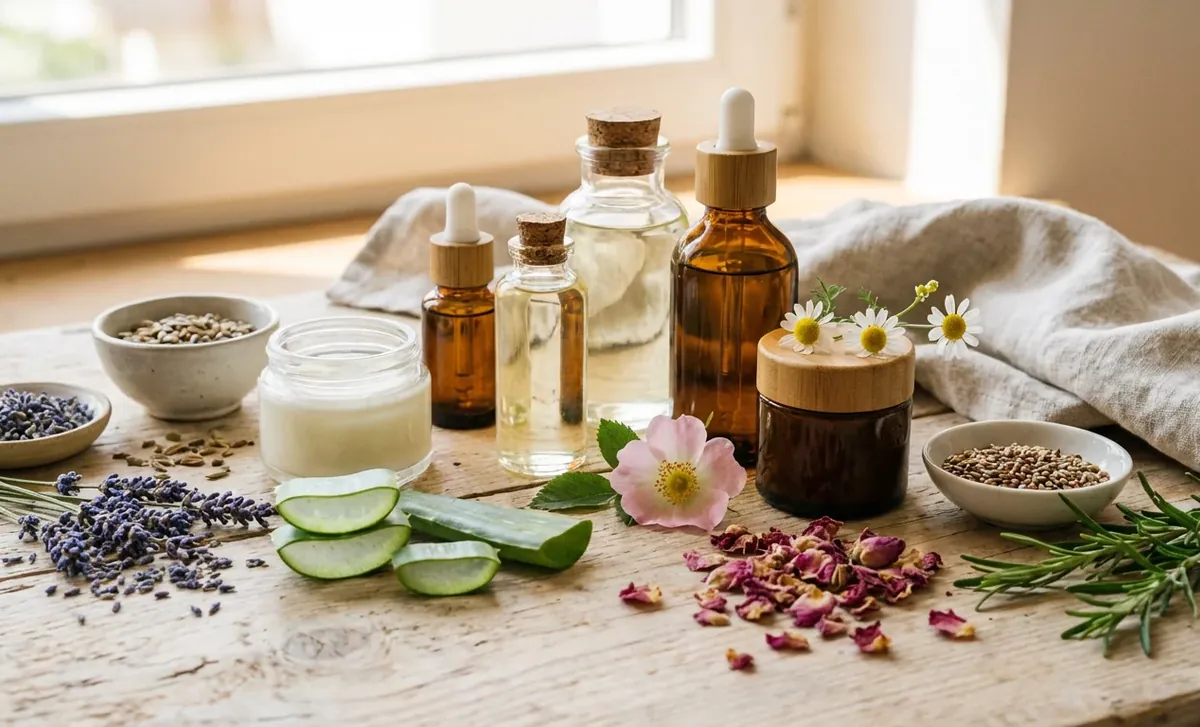 Illustration éditoriale — Cosmétiques bio